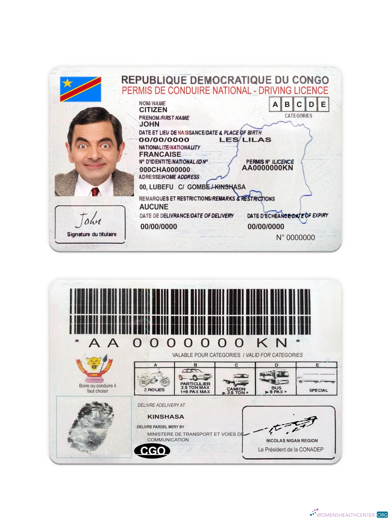 download Congo national driving license